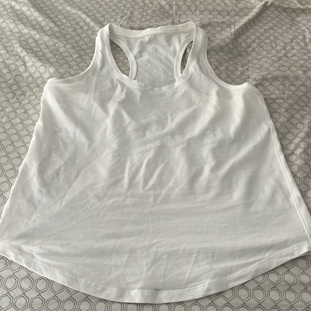 Lululemon white racerback “Love” tank size 6